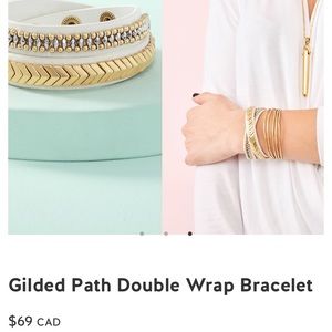 Stella & Dot Gilded Path Leather Wrap bracelet